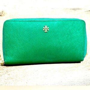 TORY BURCH green EMERALD WALLET